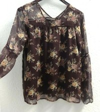 blouse ♥ COLLOSEUM ♥ Taille XS S 34 36 haut chemisier Voile fluide femme