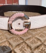 Ceinture Gucci Guccissima Cuir Crème Ecru