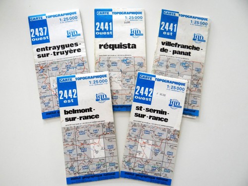 Lot cartes topographiques - cartes,