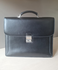 TRES BELLE SERVIETTE GERARD HENON EN CUIR NOIR