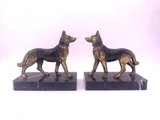 TEDD - Paire de serre-livres Art Déco chiens bergers allemands années 1930