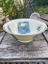 Saladier ancien en faïence de Pexonne modèle Campagne - Animaux, chat, vache...