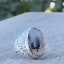 Bague homme Argent 900 Agate