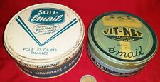 2 Anciennes Boites vides  en tôle Email VIT-NET et SOLI-EAMAIL   N°716/353