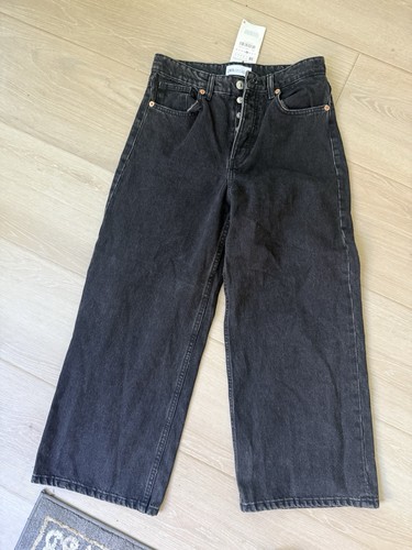 Zara black barrel leg jeans - black,