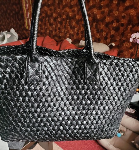 Sac cabas tressé reptile