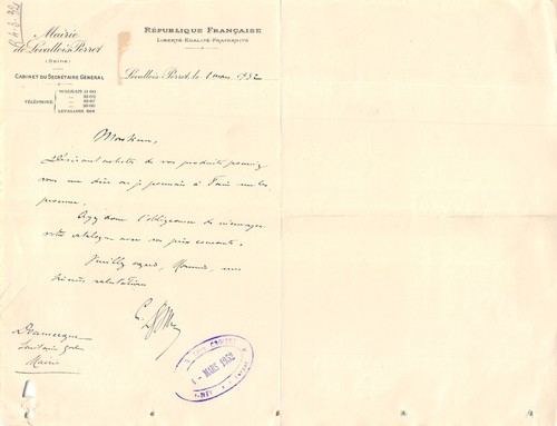 Facture 1932 mairie - 1932,