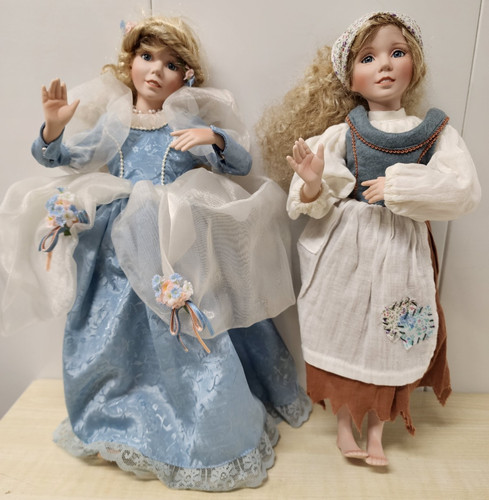 Pair dianna effner dolls - 14",