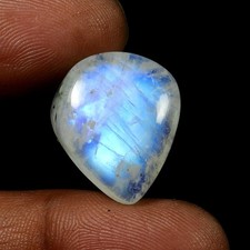 Pierre précieuse cabochon pierre de lune arc-en-ciel bleu naturel en forme...