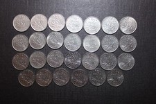 lot de 27 monnaies de 50 centimes semeuse différentes en nickel
