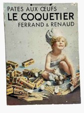 P.L.V. Pâtes AUX ŒUFS LE COQUETIER Ferrand & Renaud Enfant Cuisinier Rieur