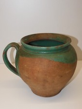 -POT TERRE CUITE VERNISSEE VERTE LA CHAPELLE DES POTS XVIII/XIXe POT à MIEL   D