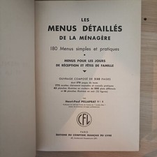 Les menus détaillés de la ménagère, 180 menus simple et bourgeois, Pellaprat