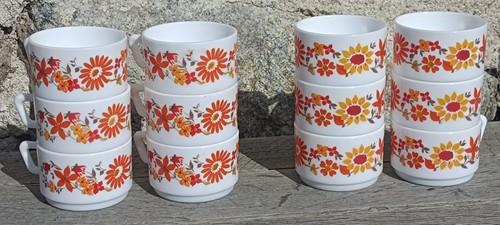 Lot tasses café floral - lot, 12