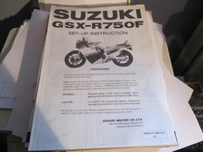 livret set-up instruction manuel d'assemblage Suzuki GSXR750F GSXR 750 F 1985 UK