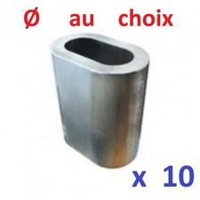 LOT DE 10  Manchon aluminium  Ø câble de 1 mm à  30 mm    DIMENSION  AU CHOIX  