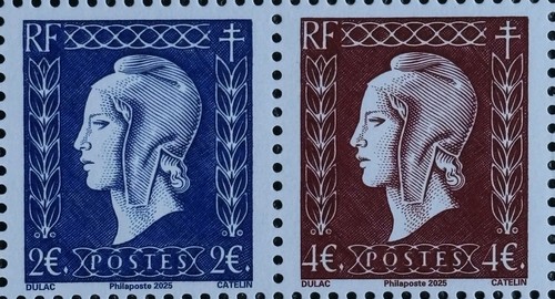 Paire timbre marianne - timbre,