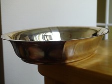 GALLIA ANCIEN PLAT OVALE CREUX OU CORBEILLE EN METAL ARGENTE lg 32 cm