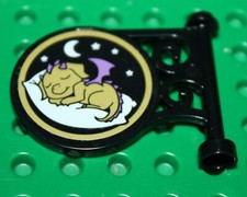 1 x Lego Black Road Sign Round ref 13459pb009 set 41174 The Starlight Inn