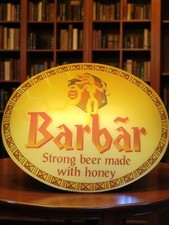 Ancien panneau lumineux publicitaire vintage bière Barbar pour bar collection dé