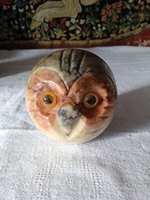 Presse papier- marbre zoomorphe - Chouette Hibou ? GENUINE ALABASTER Italie 