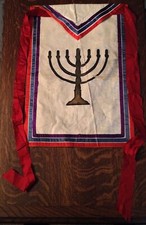 Franc-Maçonnerie rarissime tablier peint US 23e degré XIXe Rite Écossais accepté