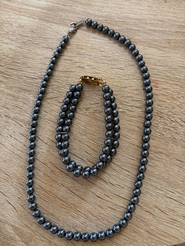 Parure bijoux perle hematite - perle,