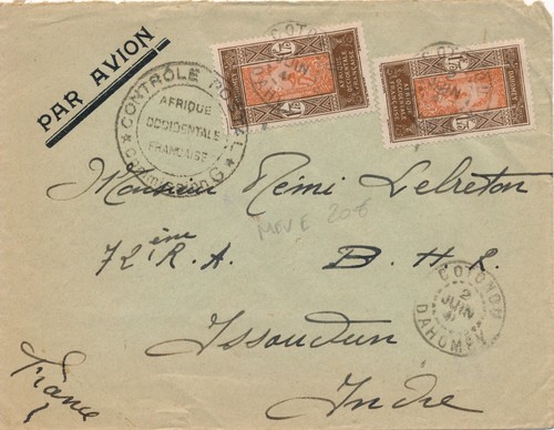 Lettre cotonou dahomey cover - lettre,