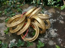 9 anciens anneaux rideaux en laiton creux 7 cm  - rideaux anciens - mercerie