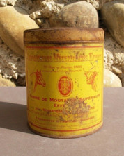 Boite en tole métal farine de moutarde produit vétérinaire collection cheval 