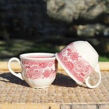 Paire de tasses à café en faïence de Villeroy & Boch modèle Burgenland rouge