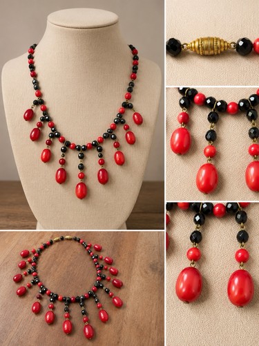 1940 collier bakélite - bakélite, et