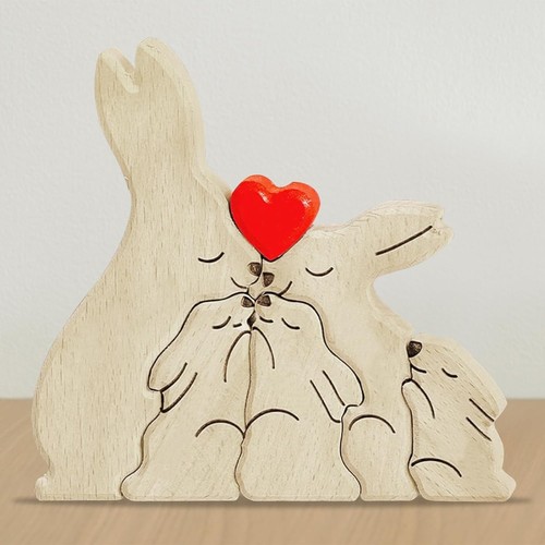 Puzzle art bois 5 lapins - puzzle,