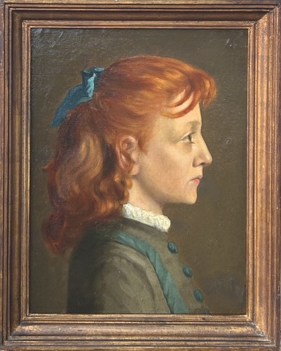 Girl portrait original antique - original,
