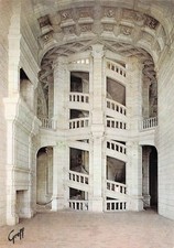41 CHAMBORD LE CHATEAU GRAND ESCALIER A DOUBLE RAMPE EN SPIRALE