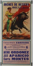 Saavedra Arênes de Beziers 1960 Affiche Originale Sport Corrida Hérault
