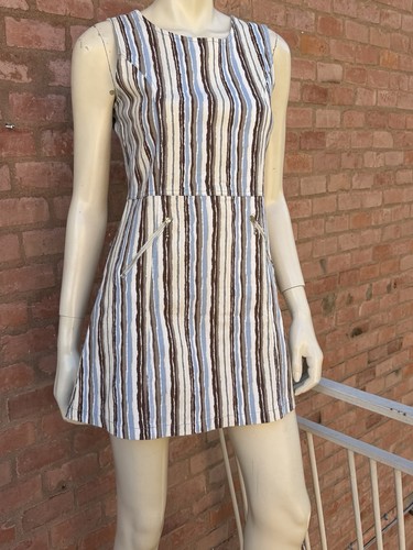 Mini robe coton bleu rayé - en,