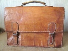 SAC CARTABLE CUIR ARTISANAT AFRIQUE fait main Sacoche Porte Document Serviette