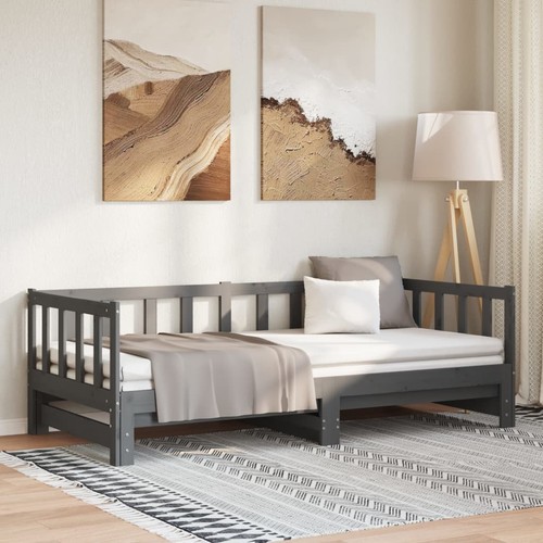 Lit coulissant gris - gris, 2x(90x190)