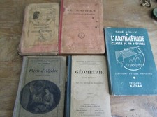 lot de 5 livres anciens sur arithmétique  old French maths books haudricourt etc