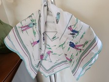 Ancien Foulard Carré Soie