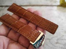 24mm BRACELET DEPLOYANTE CUIR MARRON COGNAC POUR MONTRE pour montre PARNIS