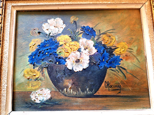 Tableau huile nature morte - tableau,