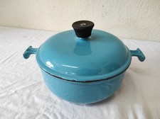 Ancienne Cocotte en fonte  Le CREUSET n°20 bleu