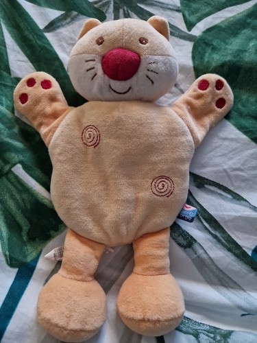 Doudou plat chat orange nez - doudou,
