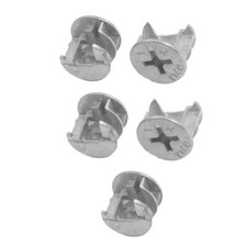14.6mm Dia Ton Argenté Métal meubles Cam raccords Accessoires de meubles 5 Pcs