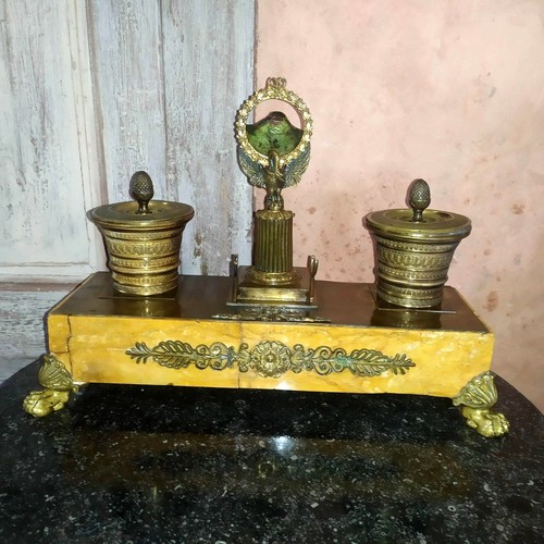 Ecritoire bronze marbre - ecritoire,