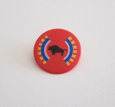 PLAYMOBIL (E165) INDIENS - Bouclier Rond Rouge avec Motifs & Bison Noir