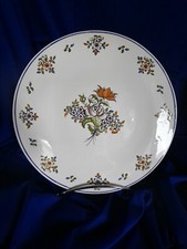 Plat rond motifs style Meillonnas fleurs céramique/faience artisanale