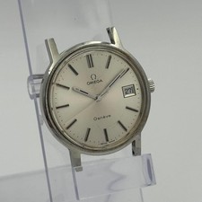 Omega Geneve Vintage Date Argent Automatique Montre Hommes Authentique Travail